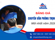 Bảng giá chuyển văn phòng trọn gói mới nhất 2026